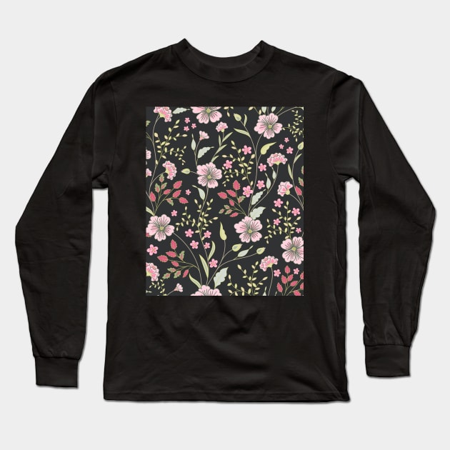 Floral Pattern Long Sleeve T-Shirt by Liza Canida